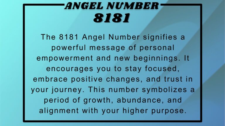 8181 Angel Number