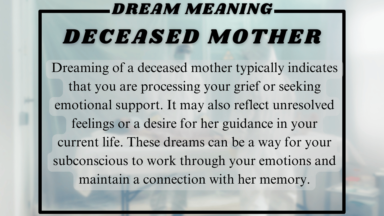 Deceased Mother Dream meaning