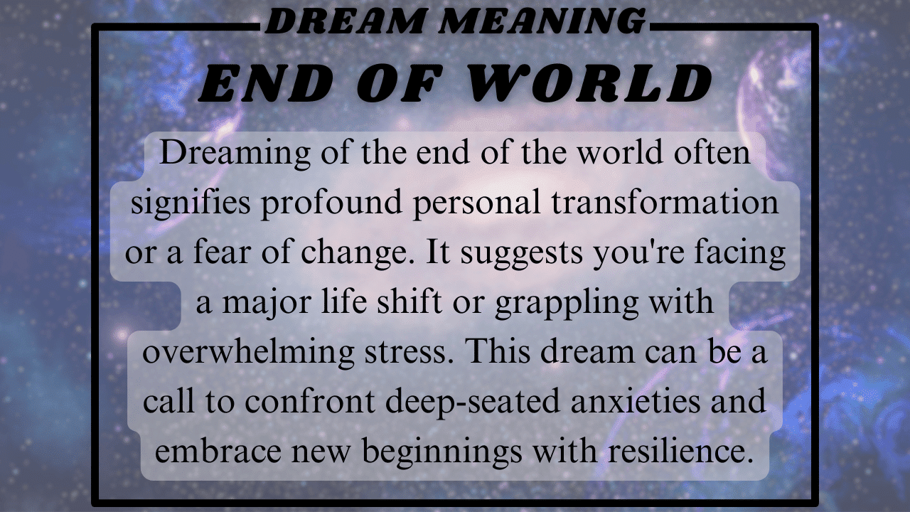 End of the world Dream meaning