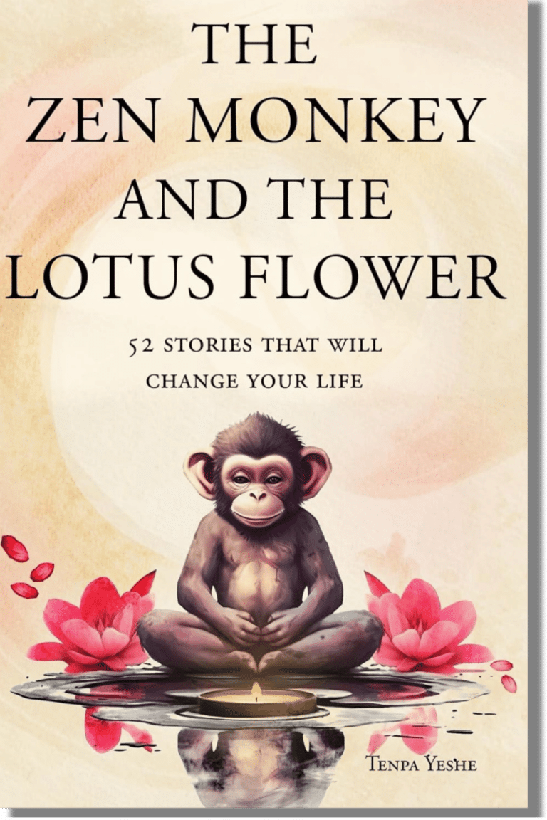 The Zen Monkey and the Lotus Flower