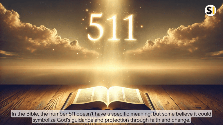 An open Bible glowing on a wooden table, with soft golden light shining down. The numbers '511' are subtly visible in the sky, blending with soft clouds, symbolizing a hidden biblical meaning.