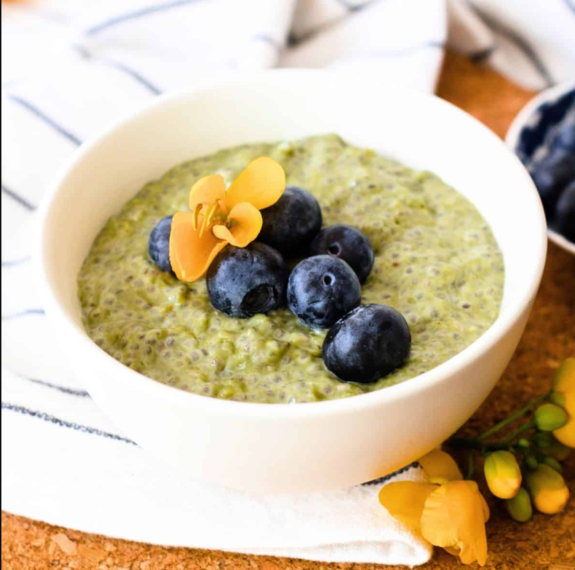 3 Ingredient Matcha Chia Pudding