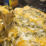 Green chile, chicken and cheese enchiladas