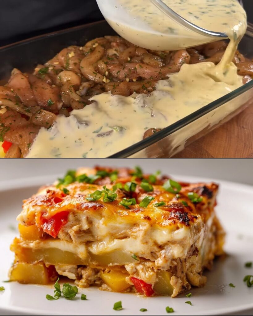 Cheesy Chicken, Potato, and Vegetable Bake