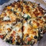 White Chicken Mushroom and Spinach Pizza
