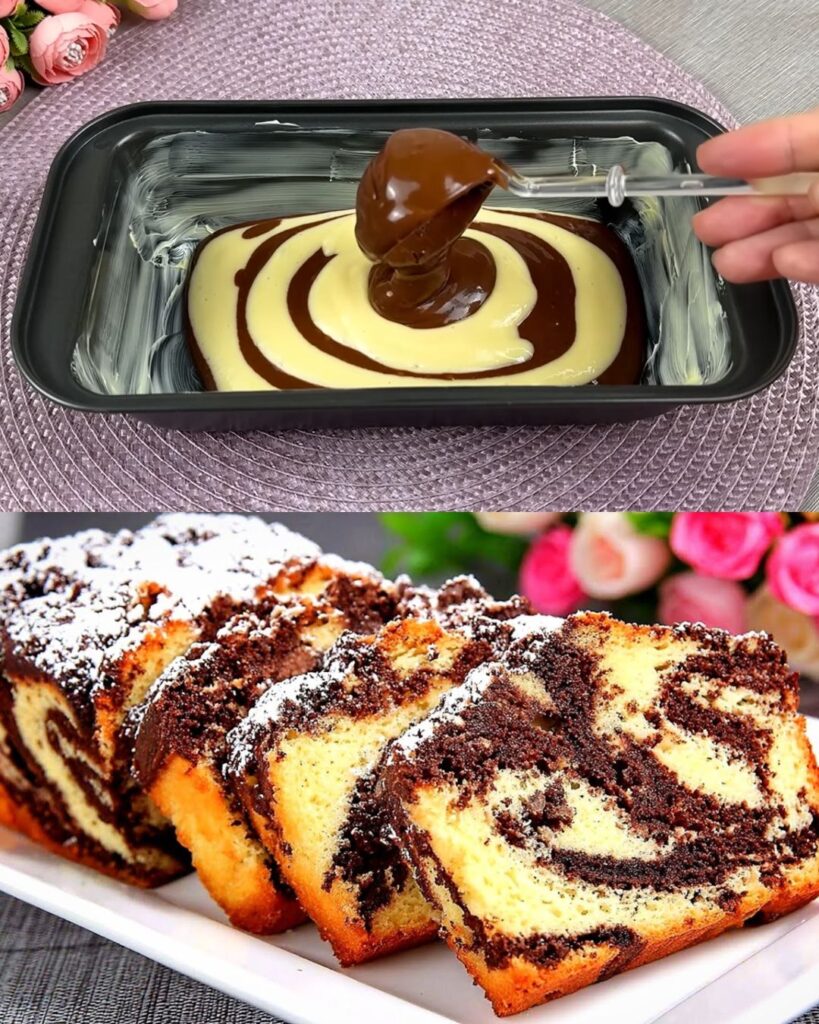 Soft and Fluffy Marble Yogurt Cake