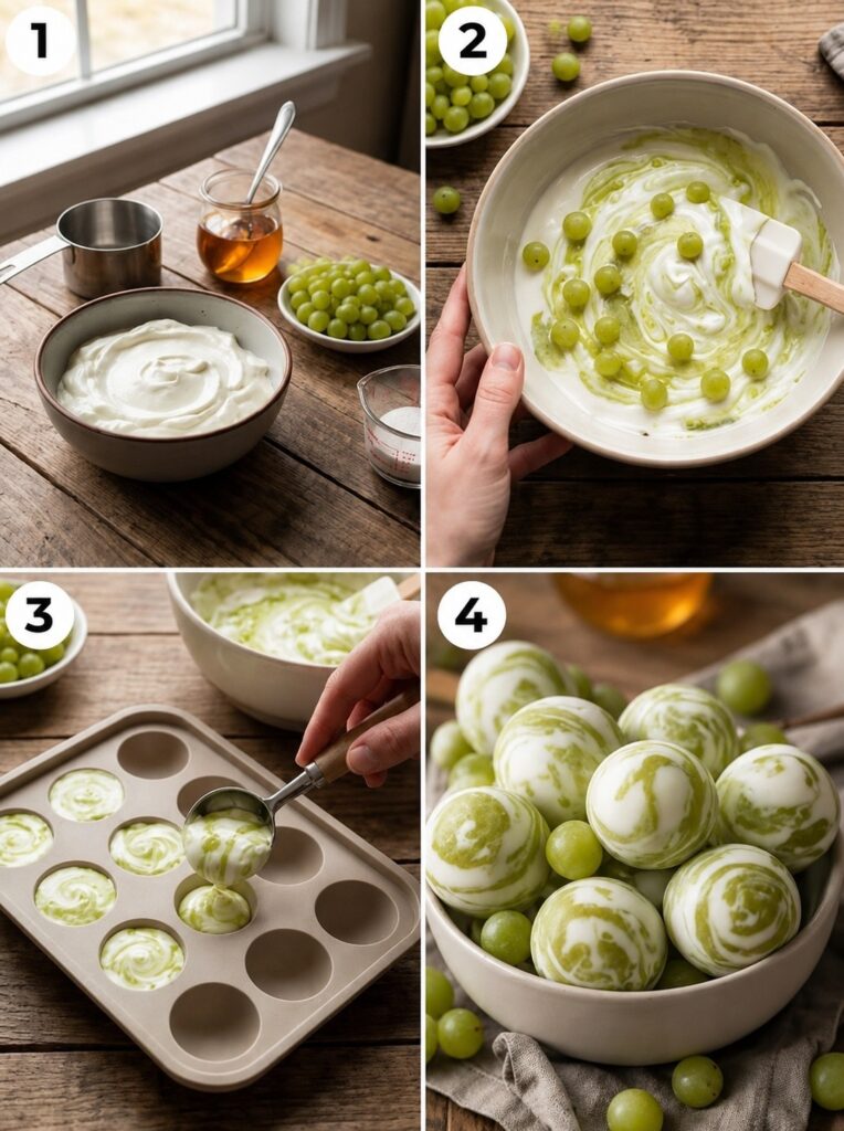 Grape Swirl Frozen Yogurt Bites Recipe